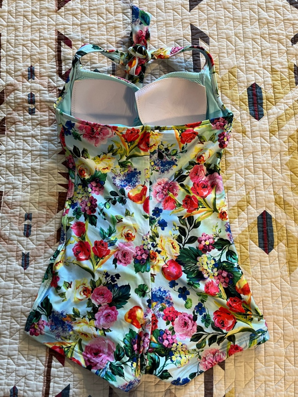 Seafolly Australia Aqua Floral Retro One Piece Swimsuit - Picture 2 of 4